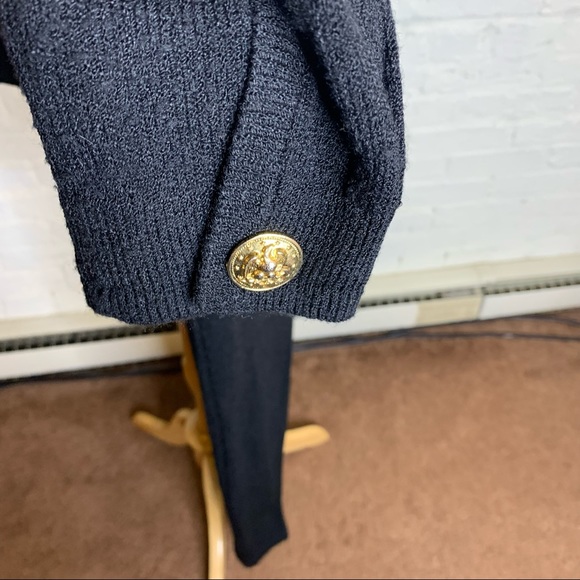 Vtg 80’s Don Sayres for Welmore Black Santana Knit Jacket Pants Set Sz 8 10 - Picture 5 of 11